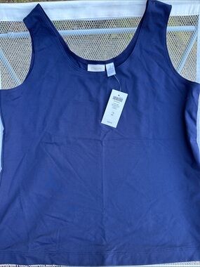 Chico's Navy Scoop Neck Tank - Sleeveless Basics